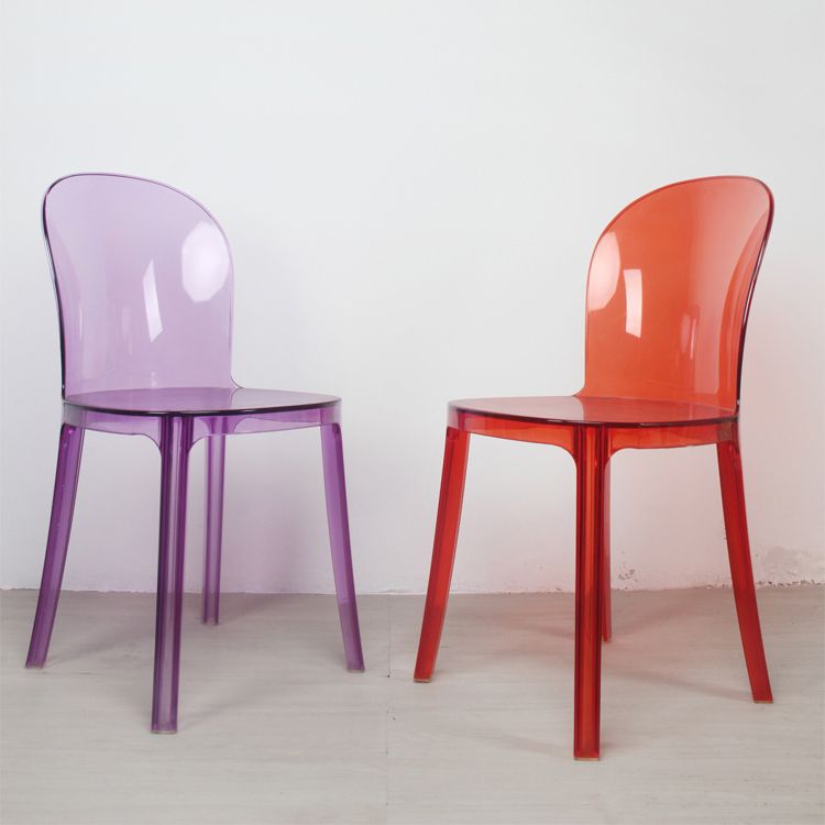 Acrylic Contemporary Kitchen Armless Chairs 16.1" Wide Parsons Chair