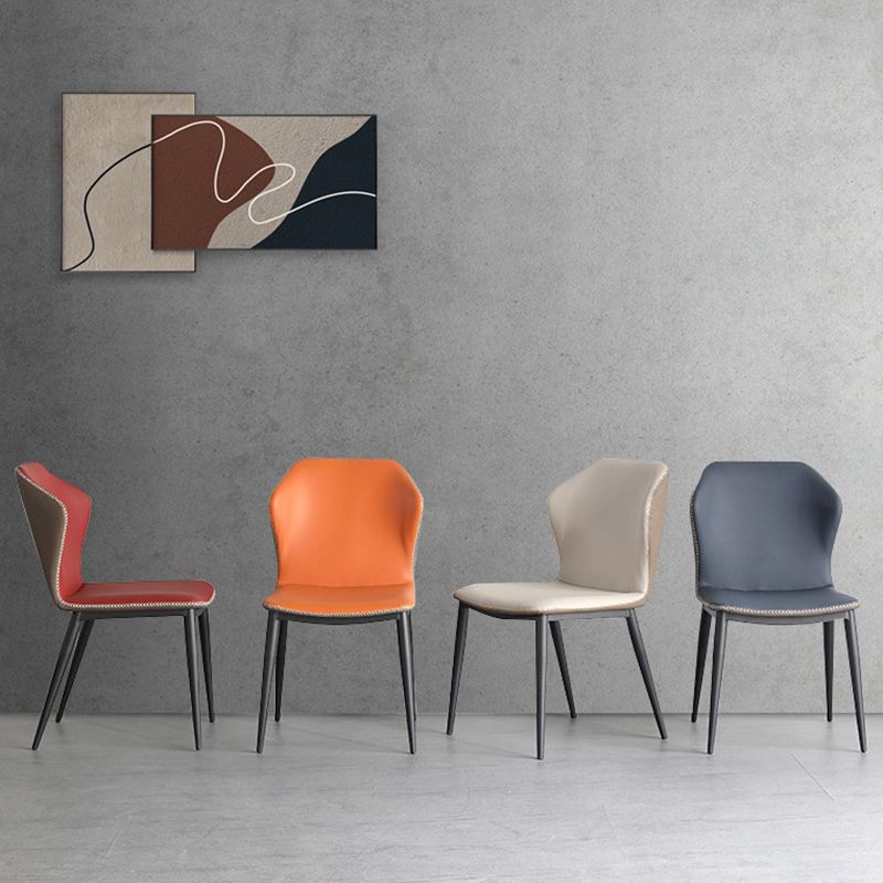 Contemporary Style Polyurethane Wingback Dining Chair 19" Wide for Home