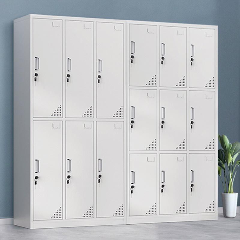 Metal Matte Finish Wardrobe with Hinged Door Modern Style Storage Cabinet