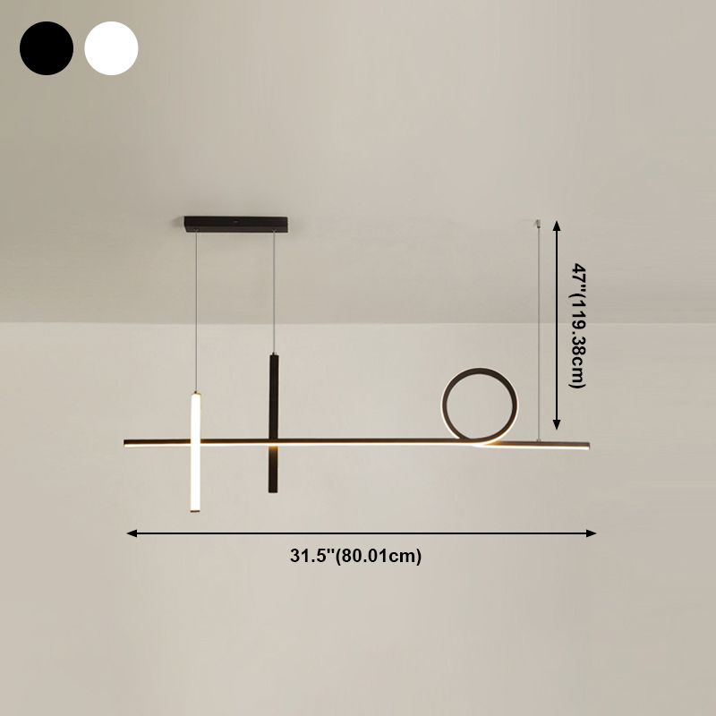 LED einfache Anhängerlampe Küche Esszimmer Moderne Kronleuchterleuchte Moderne Streifenleuchte