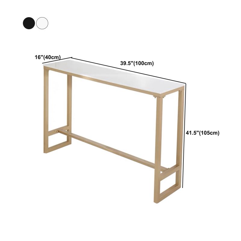 Glam Style Rectangle Bar Table Faux Marble Bar Table for Living Room