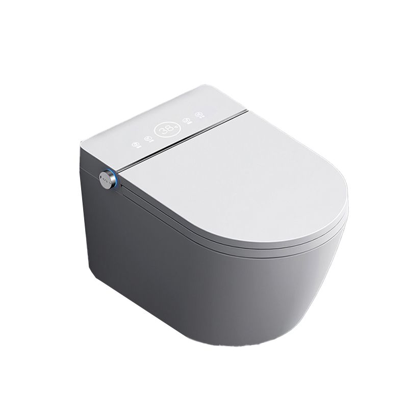 Smart Elongated Toilet with Heated Seat Antimicrobial Wall Mounted Bidet