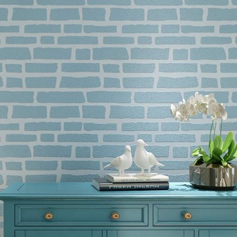 Horizontal Brick Decorative Wallpaper Non-Pasted Fresh Minimalist Wall Decor, 20.5" x 33'