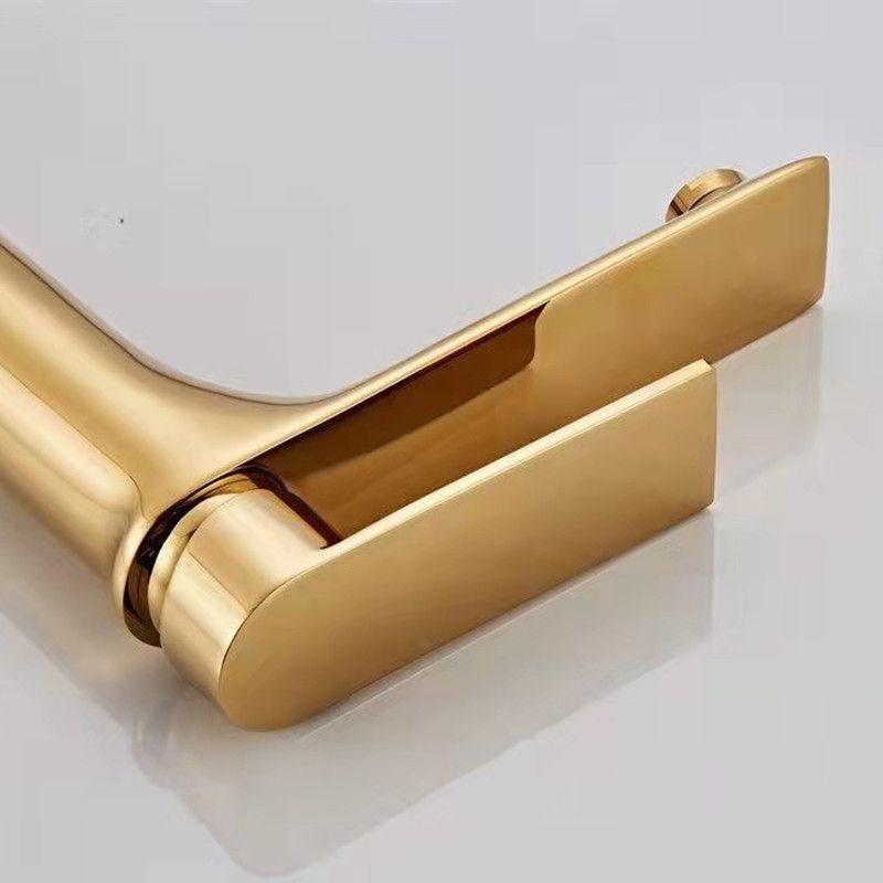 Modern Style Vessel Sink Faucet Lever Handle Copper Low Arc Vessel Faucet