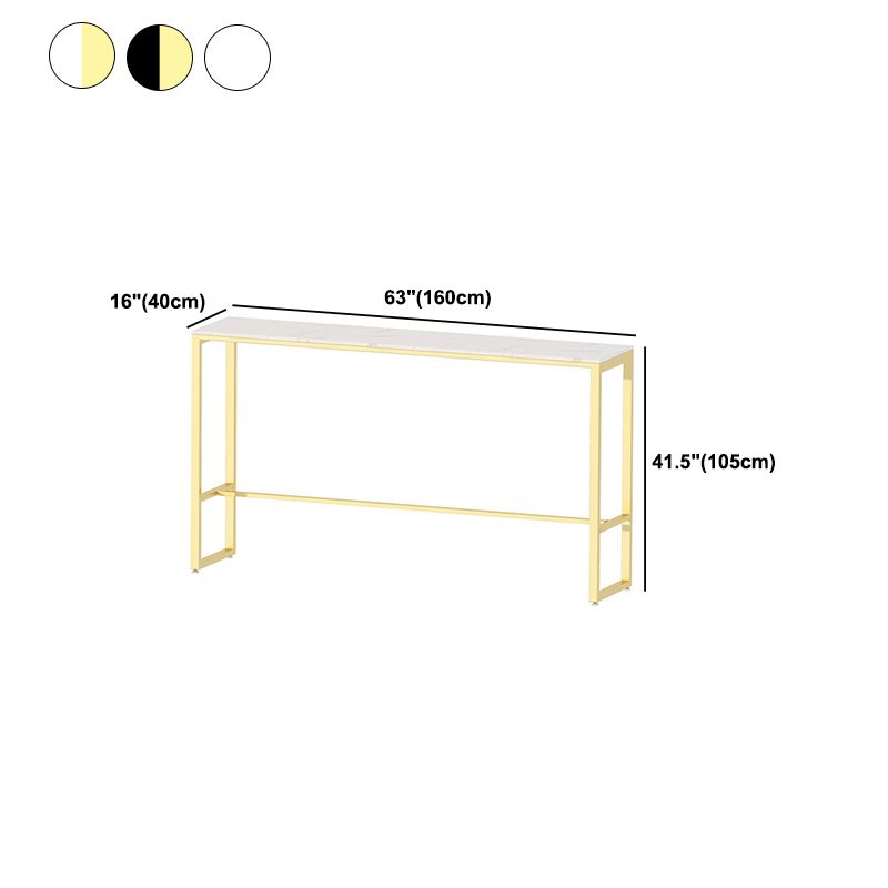 Metal Base Pub Table Glam Rectangle Bar Height Bar Table for Indoor