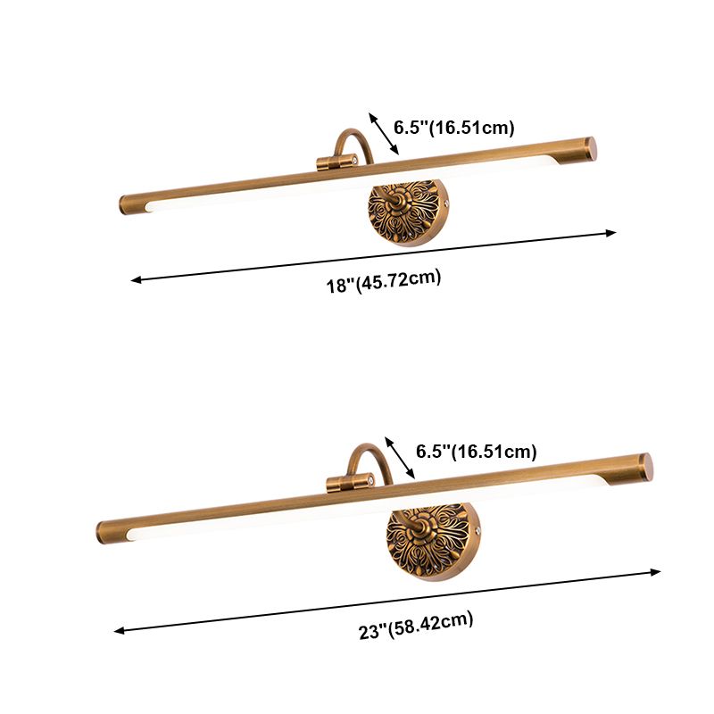 Linear Wall Sconce Lights Mid Century Metal 1 Light Sconce Light Fixture for Bathroom