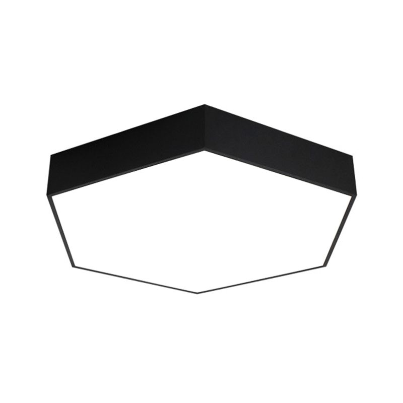 Honeycomb Acrylic Ceiling Lamp Modern 18"/23.5"/47" W LED Black Flush Mounted Light for Office