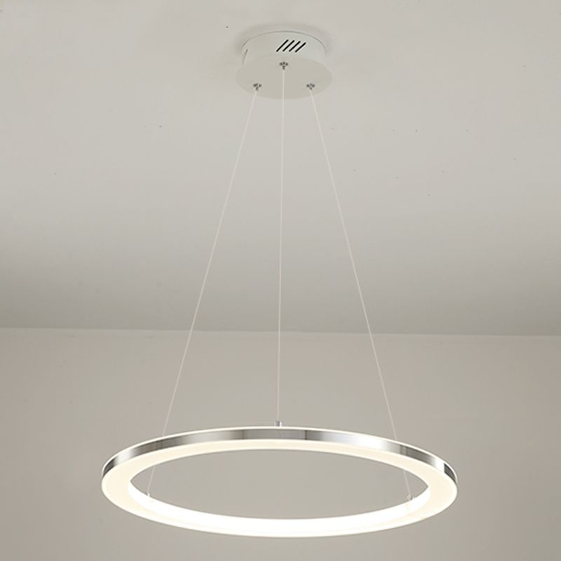 Circular 1-Light Hanging Light Fixtures Modern Style Metal Chandelier Pendant Light