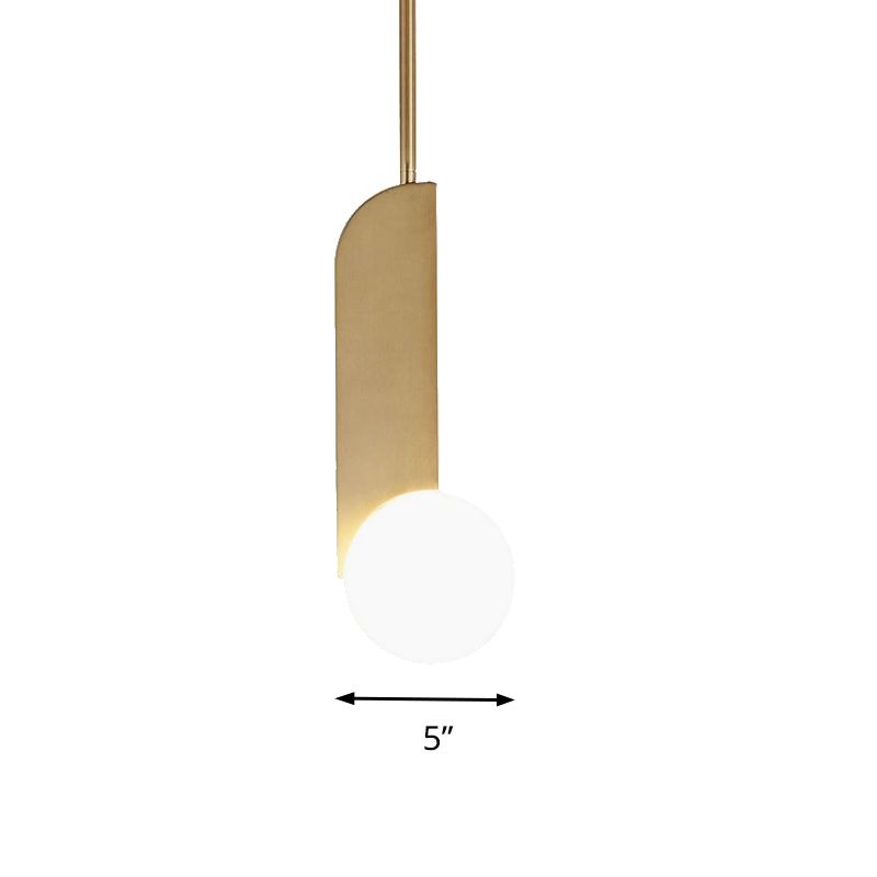 Vidrículas blancas Global Hanging Lighting Contemporary 1 Head Gold Acabado Cosicero Costil