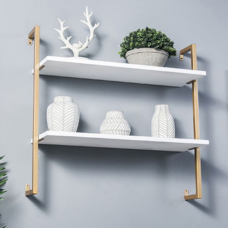 Contemporary Wall Unit Bookshelf with Iron Frame Manufactured Wood Shelf