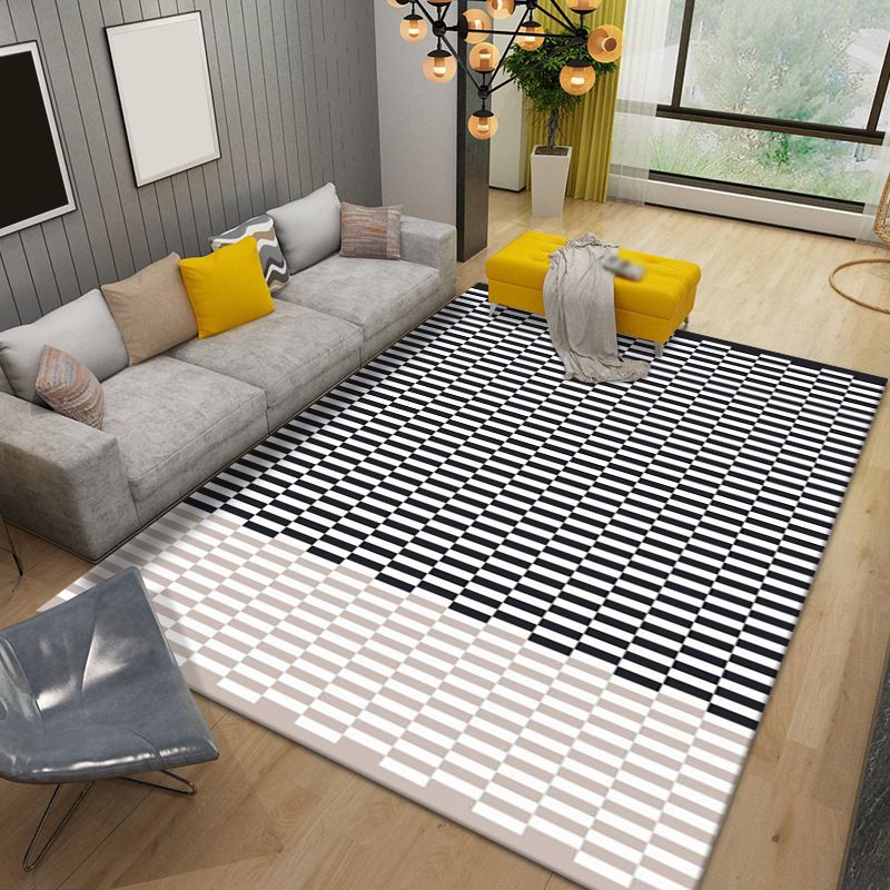 Lattice Geometry Rug Indoor Rug Anti-Slip Washable Easy Care Area Carpet for Bedroom