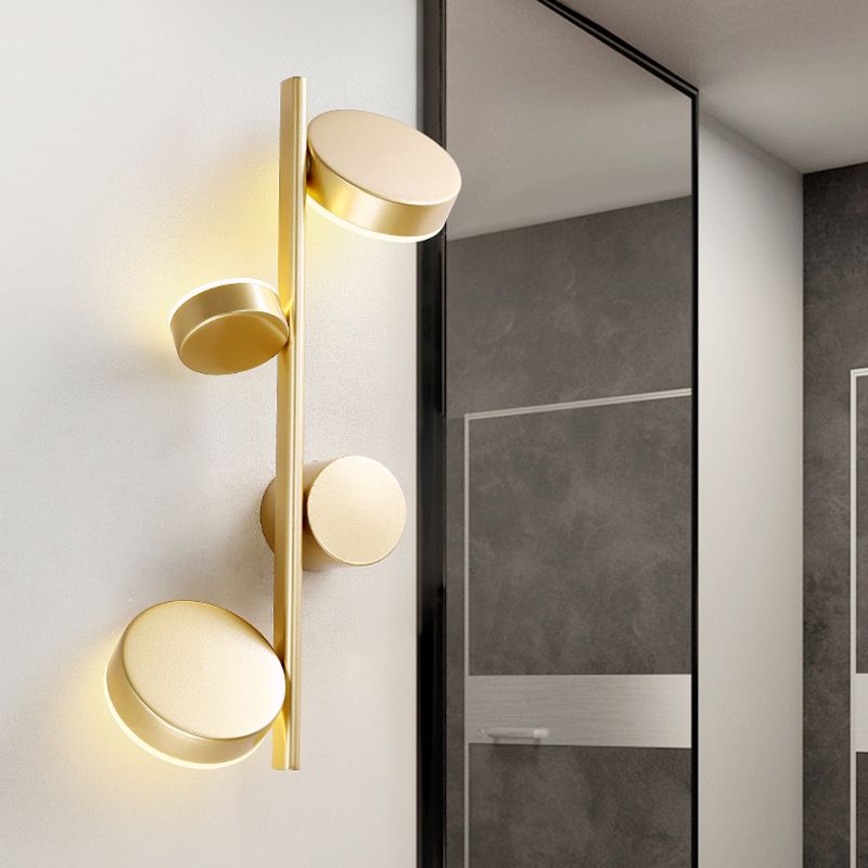 3-Light Contemporary White/Black Wall Mounted Sconce Metal Wall Light for Bedroom