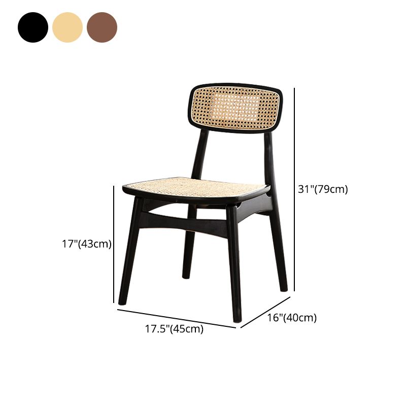 Sillas de comedor estilo moderno Sillas sin brazos con respaldo abierto y patas de madera