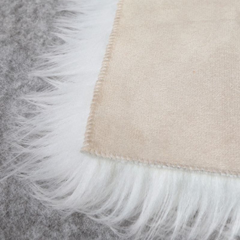 Stylish Solid Color Area Carpet Shag Polyester Area Rug Easy Care Rug for Bedroom