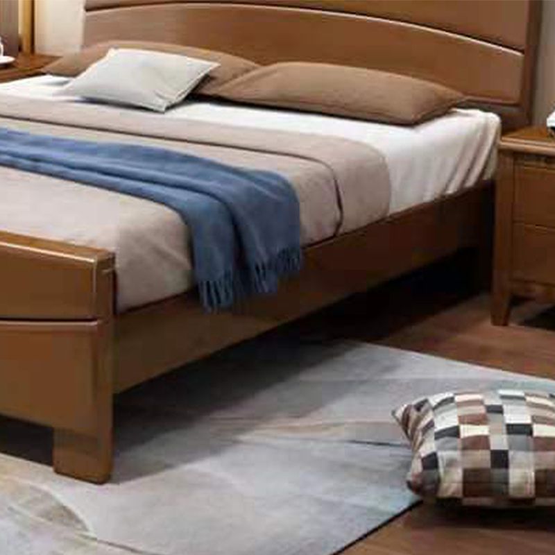 Traditional Panel Rectangular with Headboard Pine Wood Panel Bed