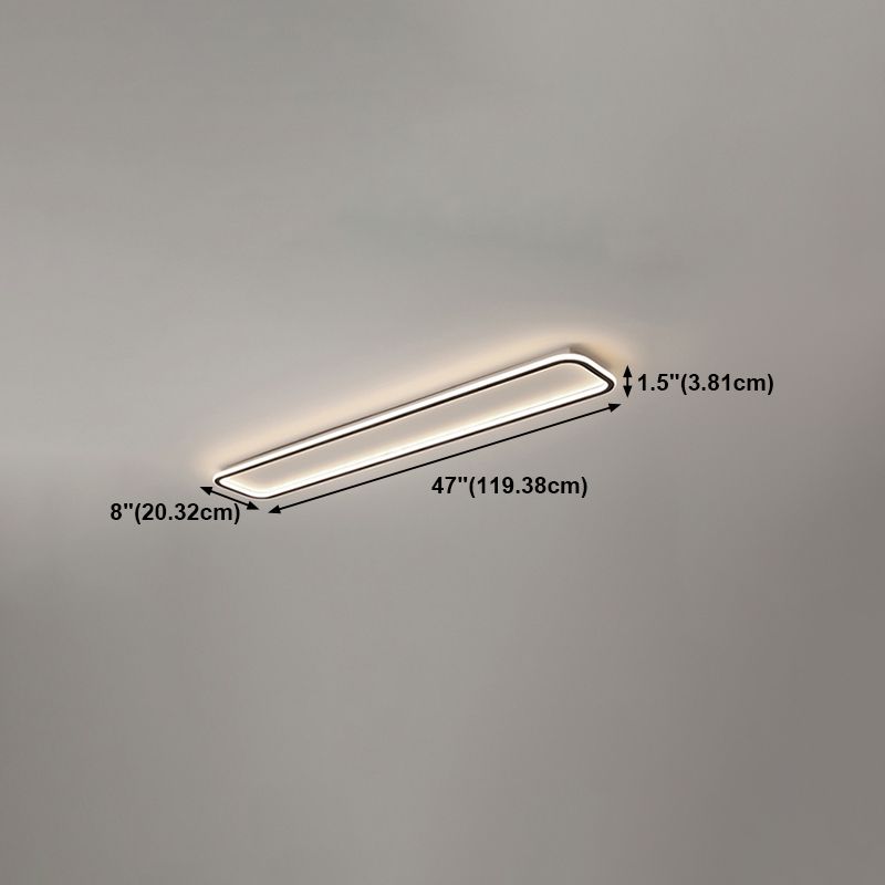 Metal Square Shade Flush Ceiling Light Modern Style 1 Light Flush Mount Fixture in Black