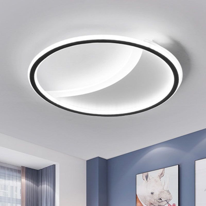 Splicing Round Acrylic Flush Ceiling Light Contemporary Black LED Flush Mount Lighting Fixture