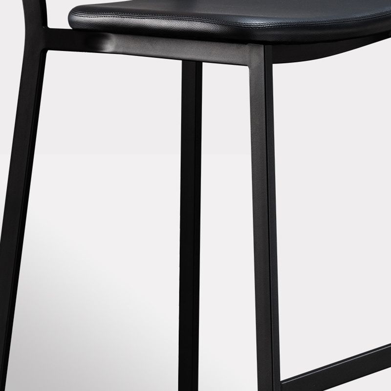 Contemporary Metal Counter Height Stools Black Base Bar Stool