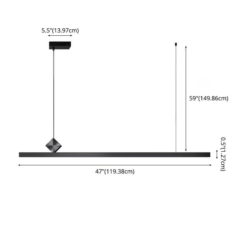 Luci del lampadario a LED LED LINEAR BLACI LAMIO DI METTAGLIE MODERNA MODERNA PER LAMA PASSAGGIO