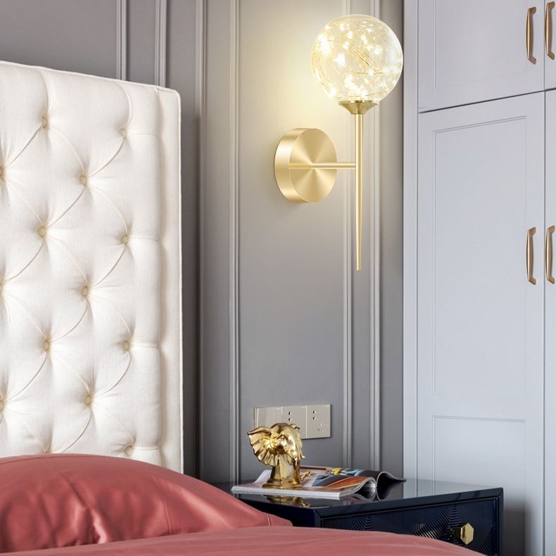 Creative Indoor Decoration Wall Light Up Light Star Wall Sconce in Pure Glass Ball Shade