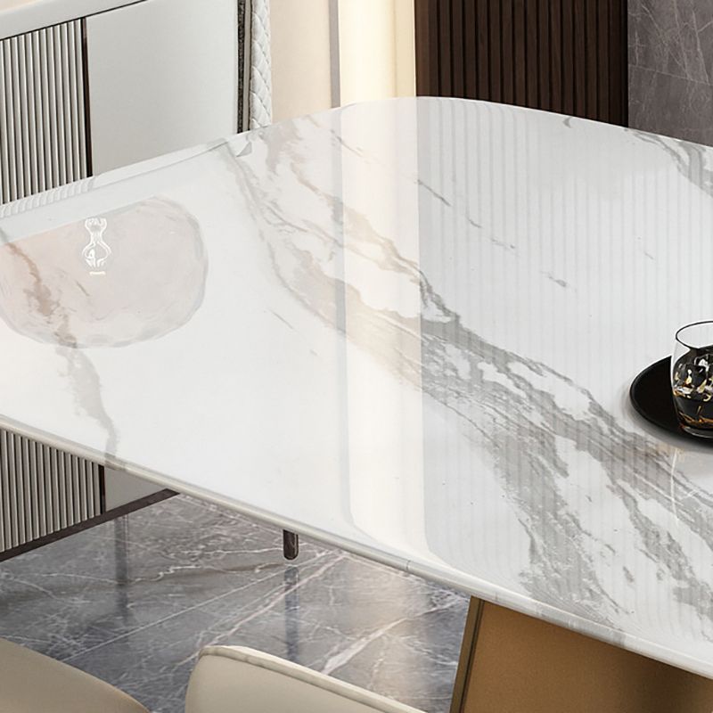 Glam Style Rectangle Table Set 1/4/5/7 Pieces Dining Set for Home Use