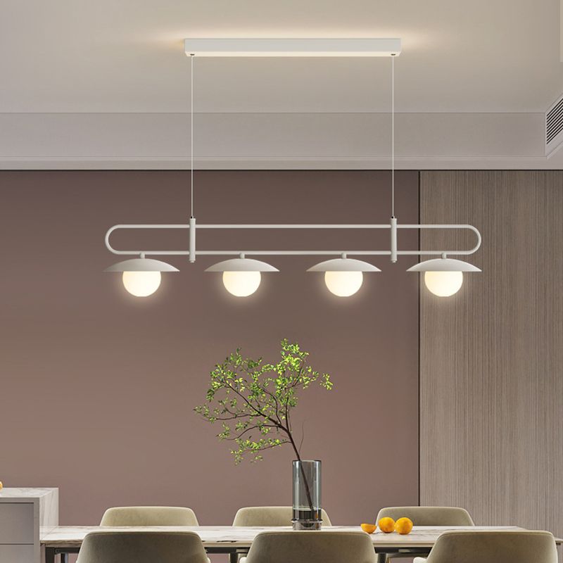 3/4-Light Contemporary Kitchen Island Lighting White Island Pendant Lighting