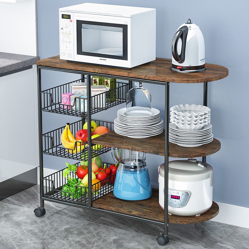 Modern Kitchen Prep Table Manufactured Wood with Casters Prep Table