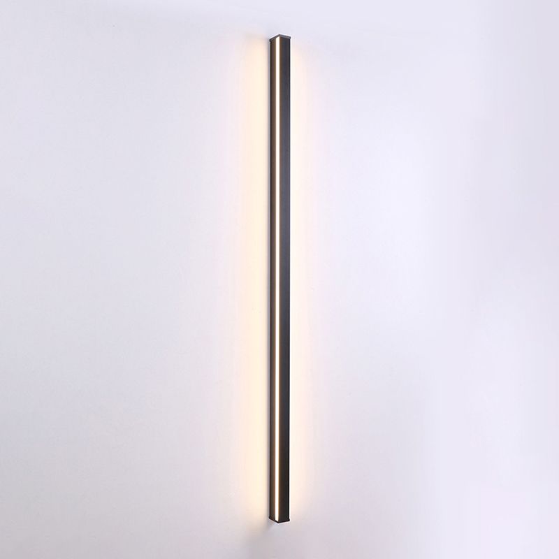 Éclair de mur en métal linéaire style moderne, appliques lumineuses à paroi légère en noir en noir
