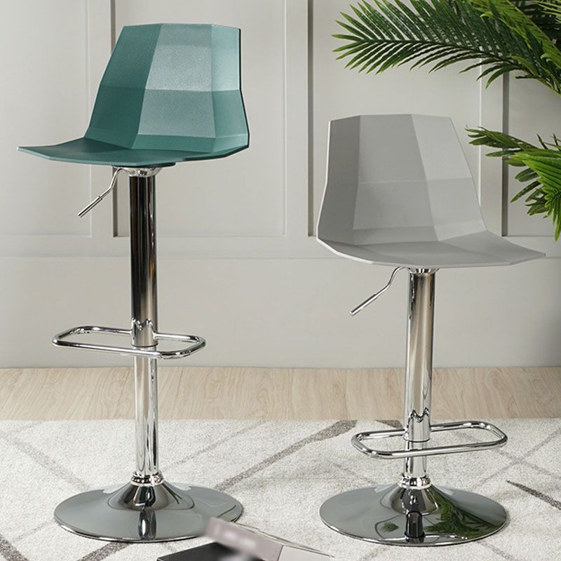 Contemporary Swivel Adjustable Height Stool Matte Finish Plastic Home Barstool