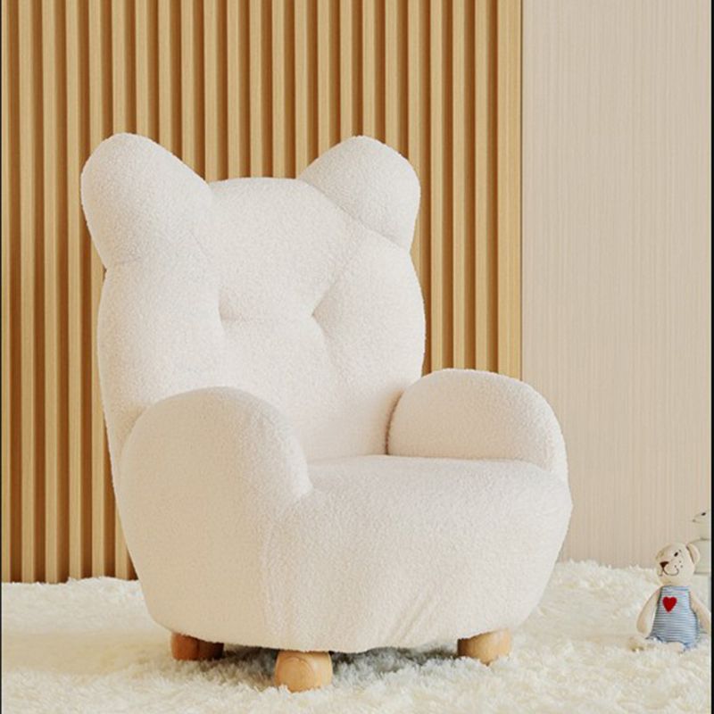 Wool Blend Arm Chair Basic Four Leg Accent Armchair for Living Room, Bedroom