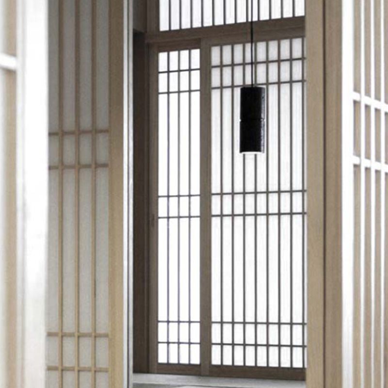 Cement Modern Pendant Light 1-Light Cylinder Ceiling Light Fixture for Dining Room