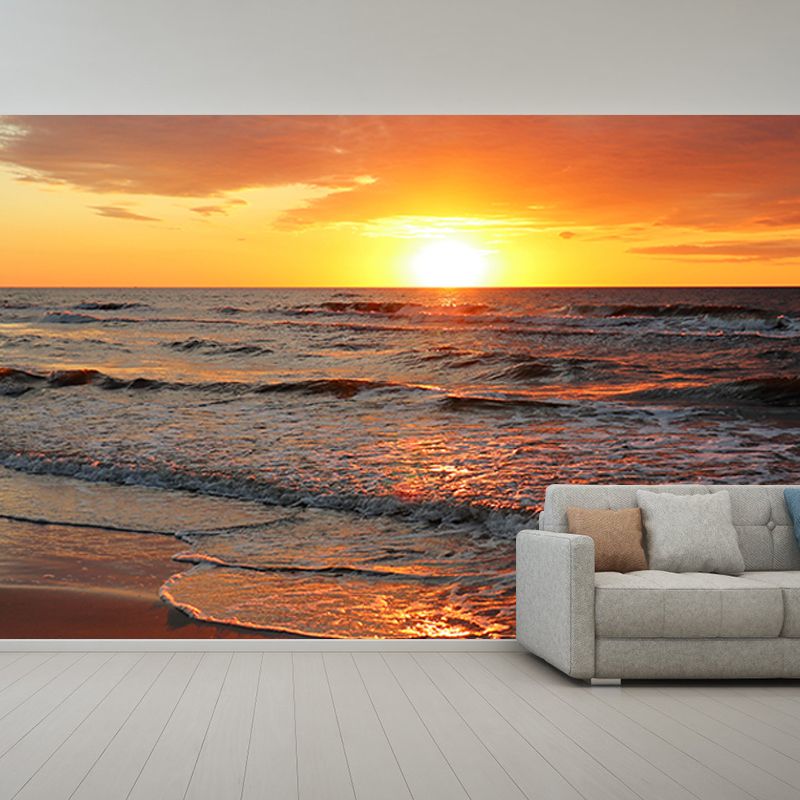 Tropical Style Beach Wall Mural Decal Moisture Resistant Wall Covering, Personalised Size