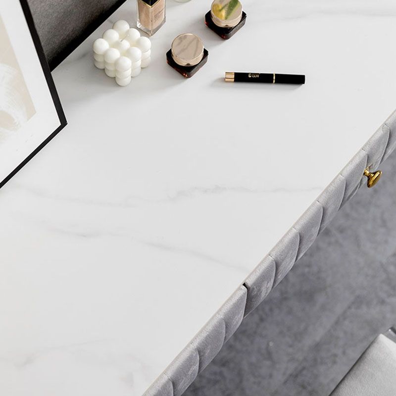 Stone Top Make-up Vanity Table Modern Style Vanity Desk with Drawers
