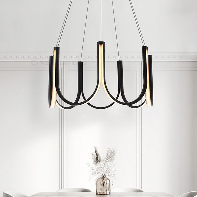 Lampadella geometrica nera LED moderna LED sospesa con alluminio per camera da letto