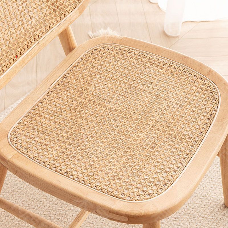 Silla de comedor de madera tradicional, silla lateral de comedor sin brazos con respaldo abierto para cocina