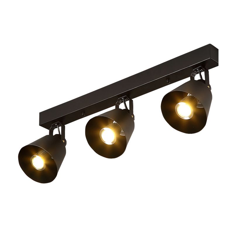 Bell Wine Club Flush Mount Spotlight Pakhuis Metaal 1/3-Hoofd Zwart Semi Flush Plafond Licht met Draaibaar Ontwerp