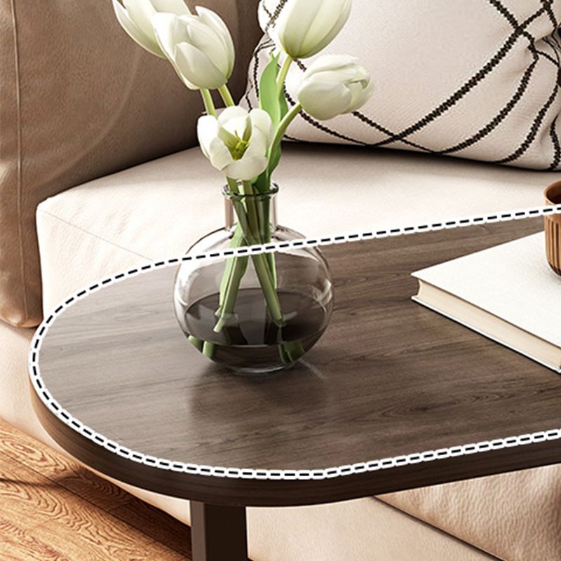 23.6" Tall C-shape End Table Wooden Accent Side Table for Living Room