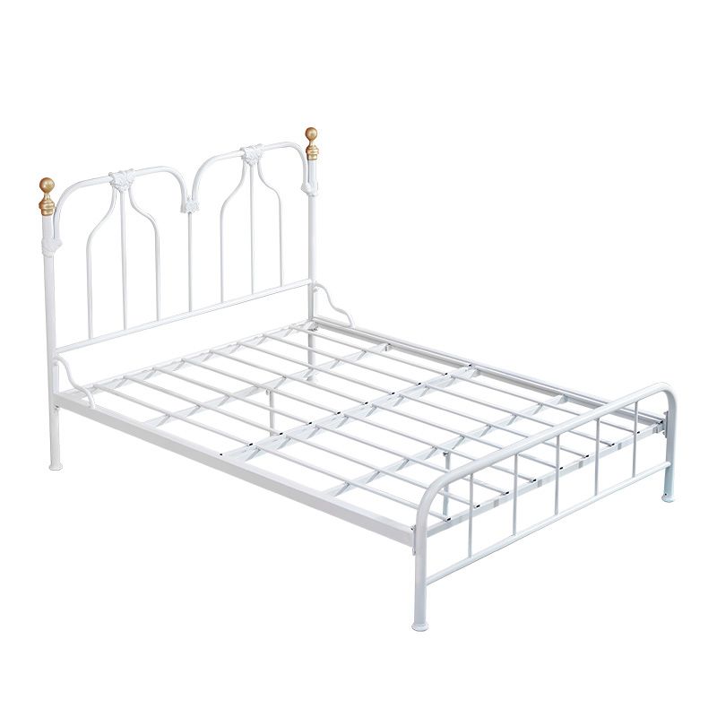 49.21" Modernism Metal Bed with Headboard Low Profile Standard Bed