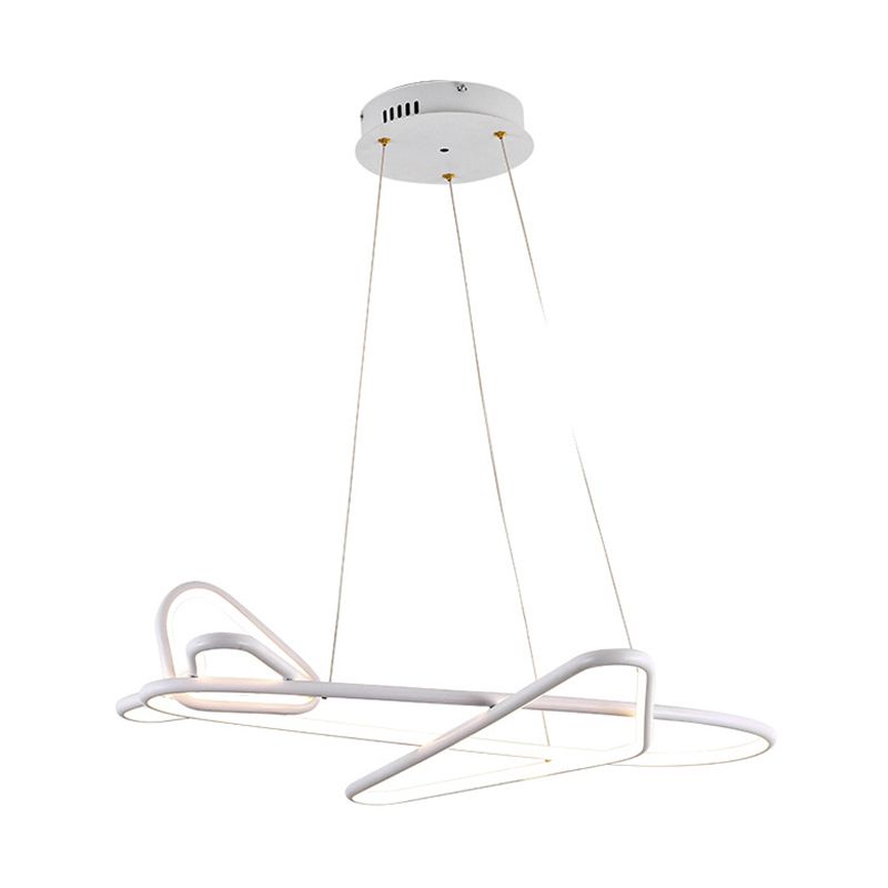 Modern Creative LED Pendant Light Lacquered Aluminium Linear Chandelier with Silicone Shade