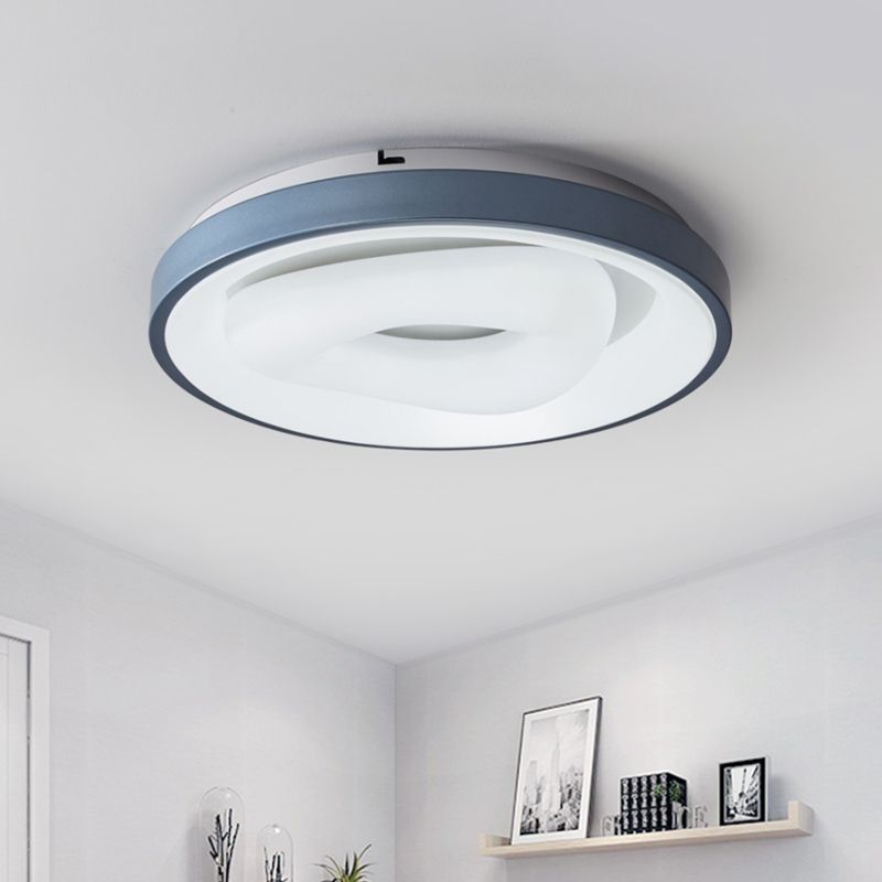 Macaron LED Ceiling Lighting Acrylic Blue-White Bubble/Round/Triangle Flush Mount Lamp with Acrylic Shade