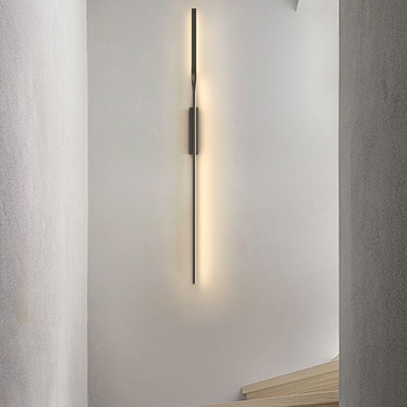 Contemporary Metal Wall Light Straight LED Wall Sconce for Living Room