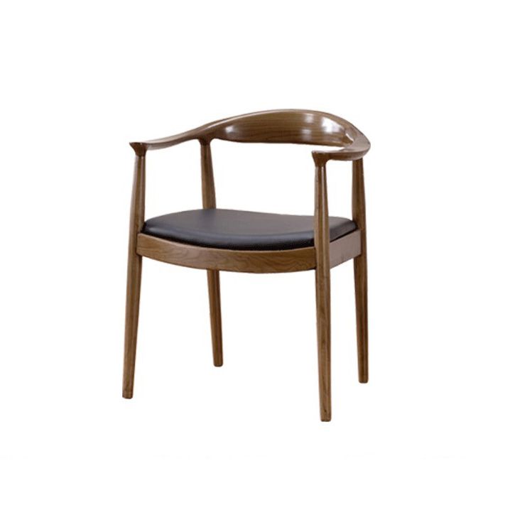 Chaise de salle à manger en bois de style scandinave, chaise d'appoint à dossier ouvert avec bras