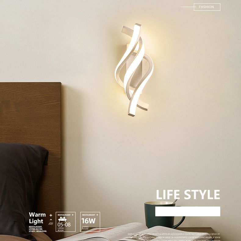 LED Minimalist Wall Sconce Light Creative Twist Shape Wall Light for Bedside