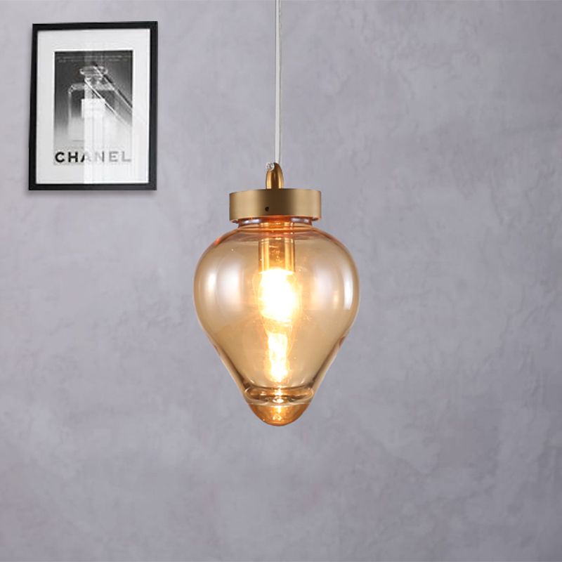 Waterdrop Esszimmer Anhänger Licht Blau/Champagnerglas 1 Glühbirnenpfosten moderne Hang Deckenlampe