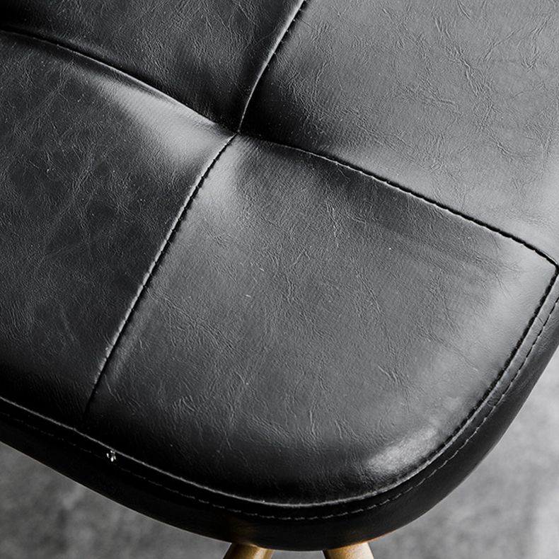 Industrial Open Back Arm Chairs PU Leather Dining Chairs for Home