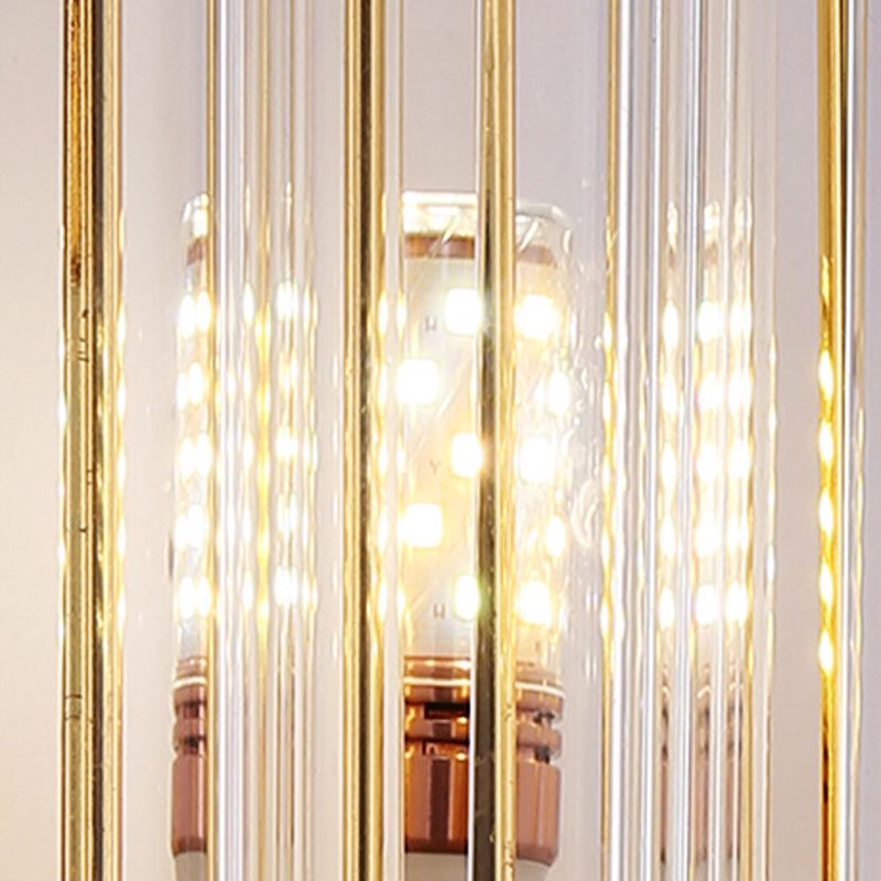 Geometric Shape Crystal Wall Mount Light Modern Style 2-Lights Wall Light Sconce in Gold