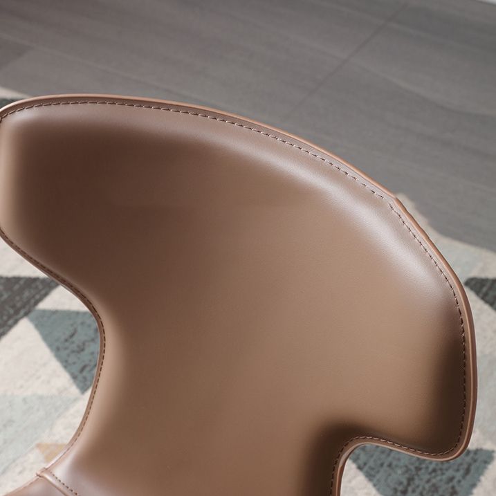 Faux Leather Dining Chairs Contemporary Arm Chairs with Metal Base