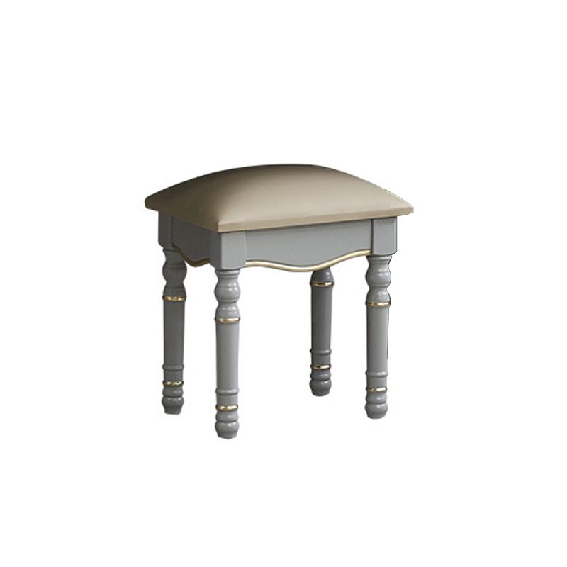 Mirror Desk Furniture 2 Drawer Blue Vanity with Padded Stool