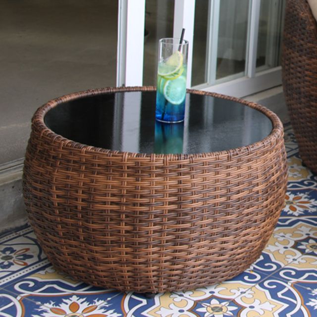 Circular Rattan Bistro Table Set 1/2/3 Pieces Modern Bistro Set