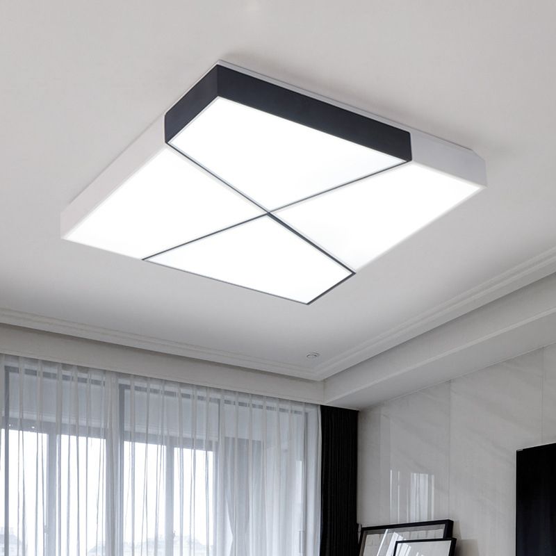 Luminaires encastrés géométriques en acrylique, Style moderne, lumière Led blanche et noire